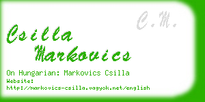 csilla markovics business card